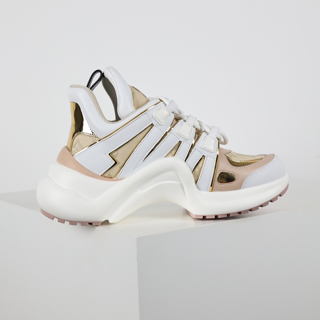 A5 高奢品牌-路易威登Louis Vuitton Archlight Sneakers LV真皮拼色减震网面运动弓型舞蹈复古老爹运动鞋