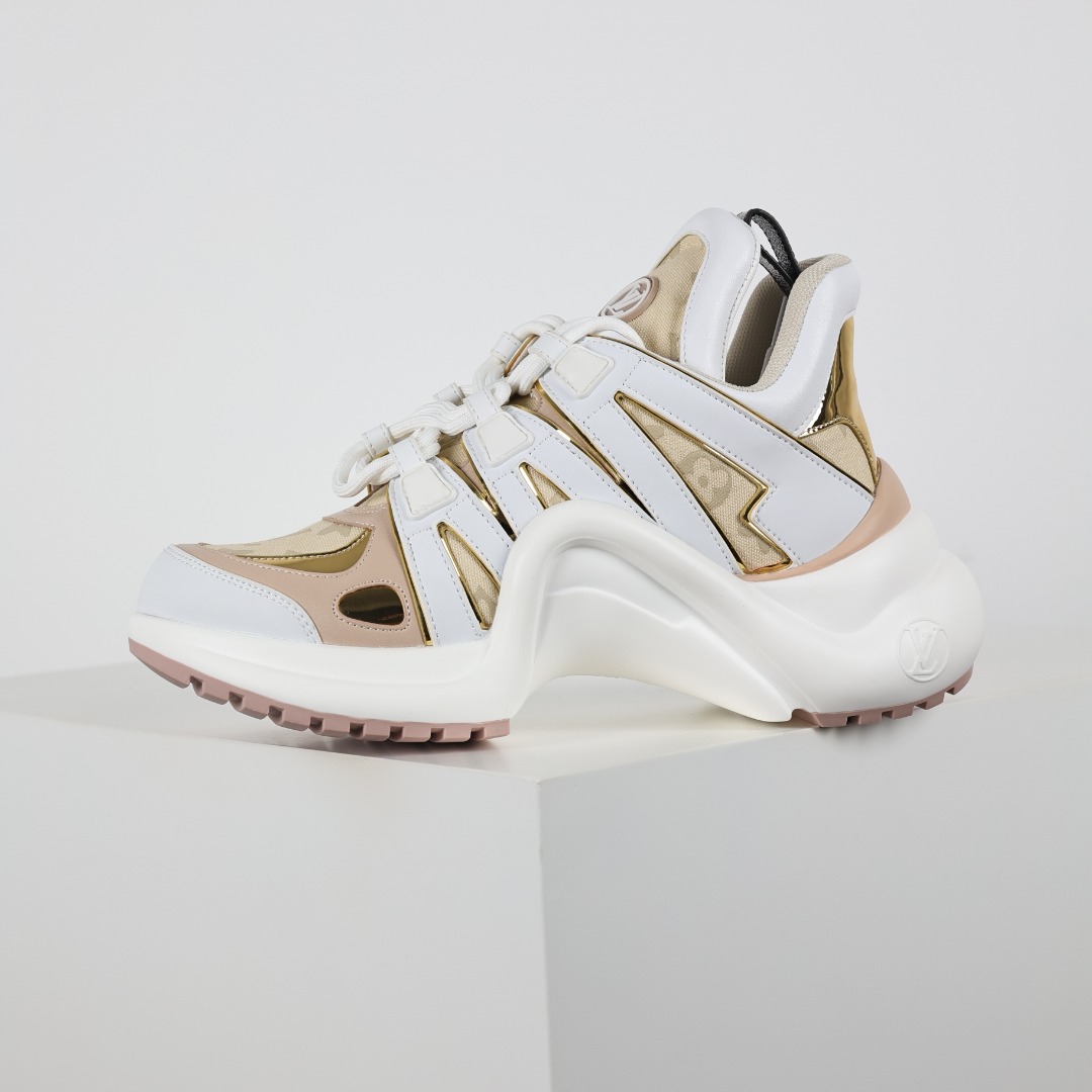 A5 高奢品牌-路易威登Louis Vuitton Archlight Sneakers LV真皮拼色减震网面运动弓型舞蹈复古老爹运动鞋