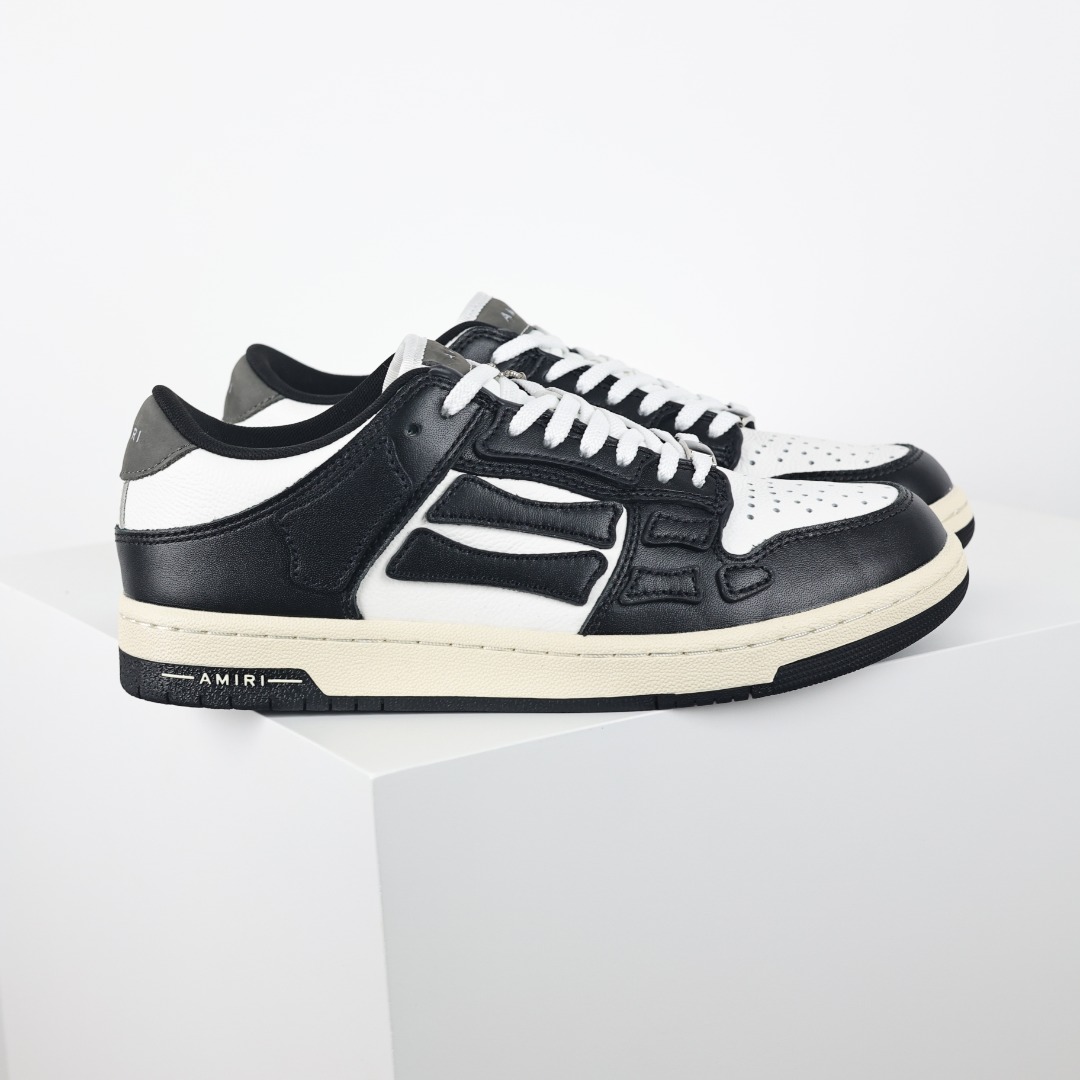 AMIRI Skel Top Low Sneakers 洛杉矶街头之王 高奢·埃米尔 骨骼板鞋 黑骨头