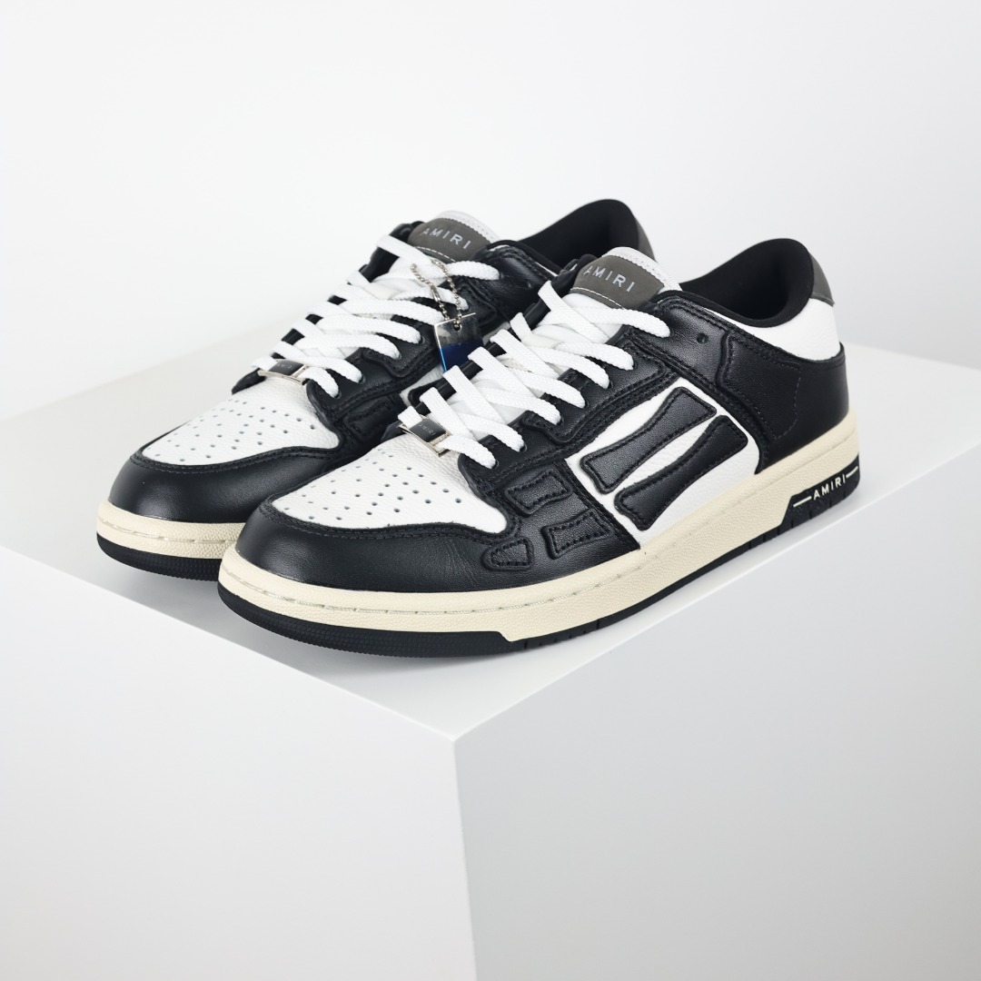 AMIRI Skel Top Low Sneakers 洛杉矶街头之王 高奢·埃米尔 骨骼板鞋 黑骨头