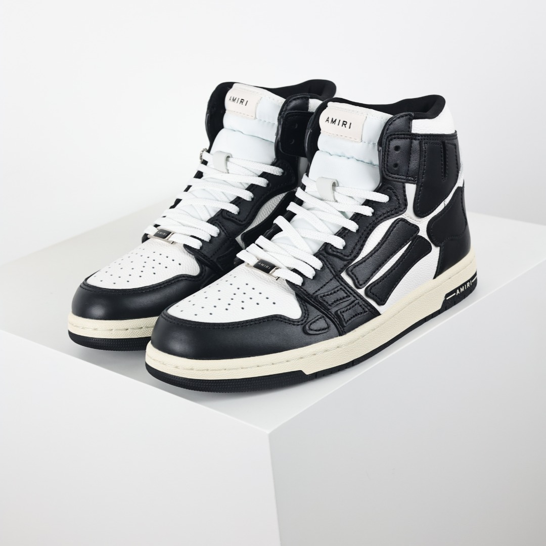 AMIRI Skel Top Low Sneakers 洛杉矶街头之王 高奢·埃米尔 骨骼高帮板鞋 白黑