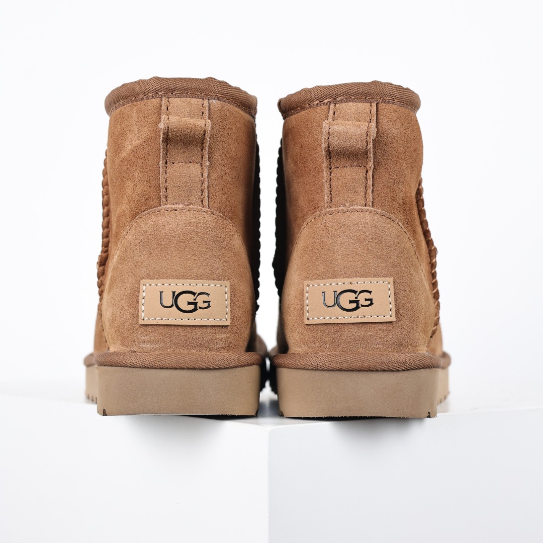 UGG Classic Mini 中筒系列 小红书爆款 河南隆丰皮料生产 羊皮毛一体 市场顶级品质 2-3厘米羊绒鞋垫