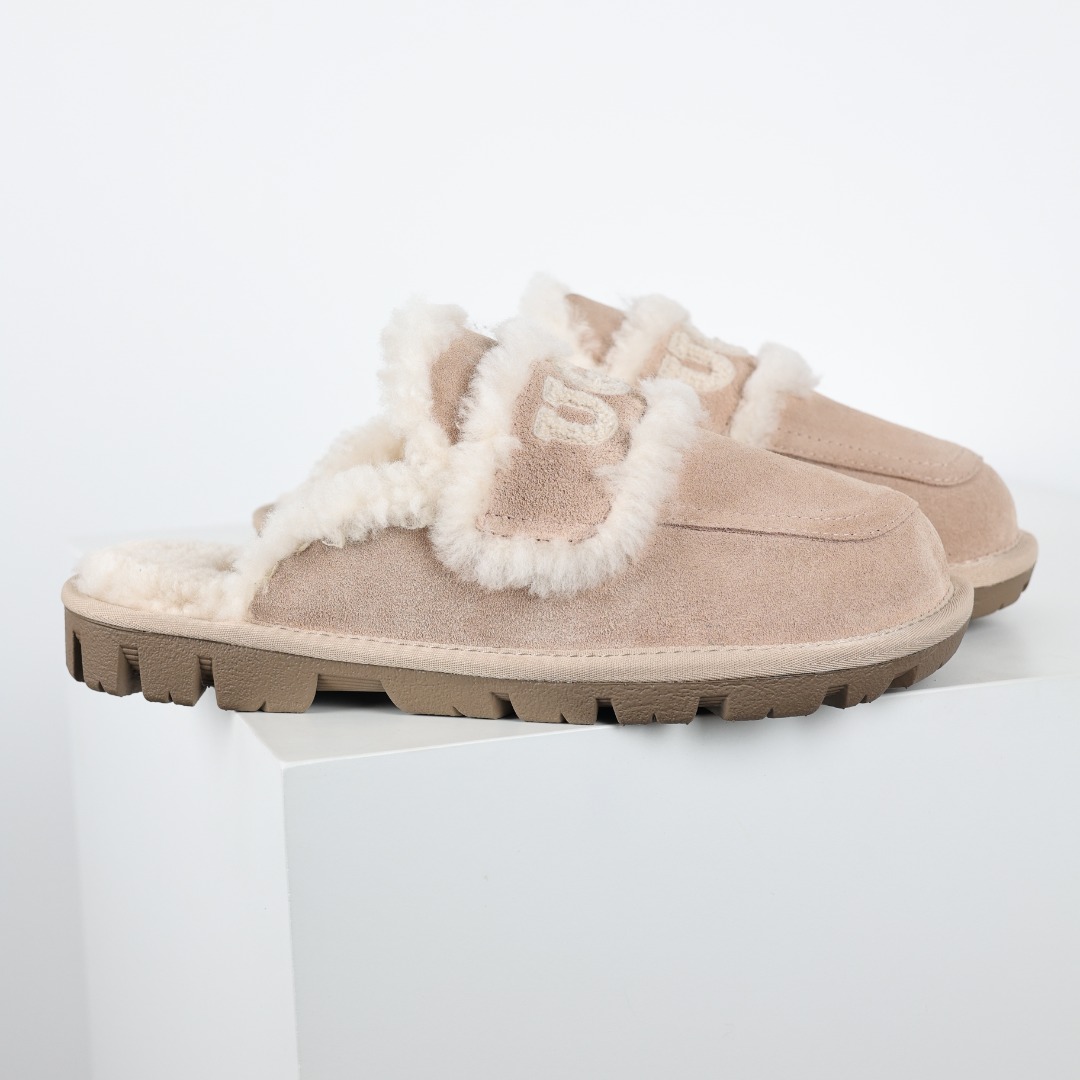 UGG Ozwear 24s 8月上市澳版官网已发售 方圆胖丁毛拖 新款羊毛刺绣半拖毛毛拖雪地靴四色出货