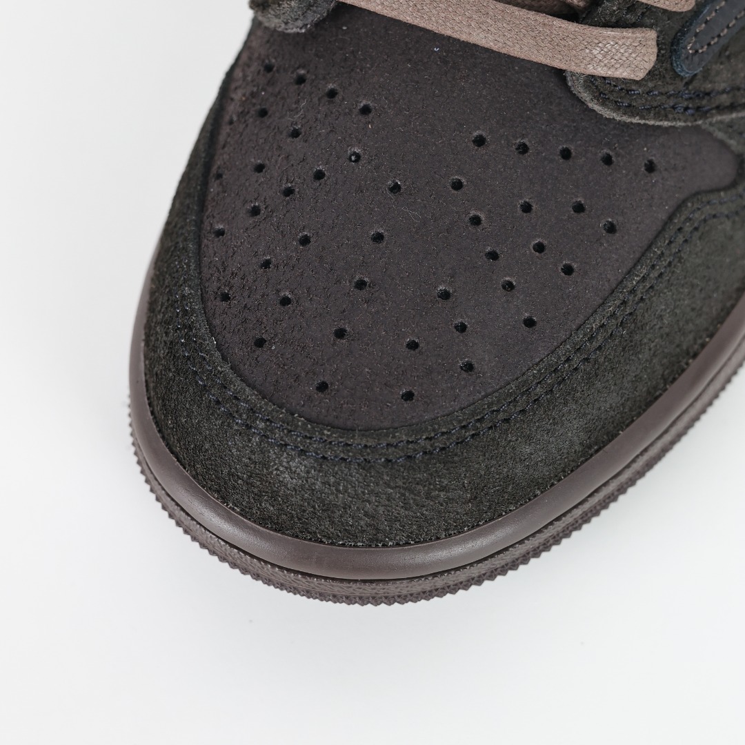 纯原 Travis Scott x Air Jordan 1 Low ” Velvet Brown ” 黑棕 TS联名倒钩低帮 AJ1乔1 联名低帮文化篮球鞋 DM7866-202