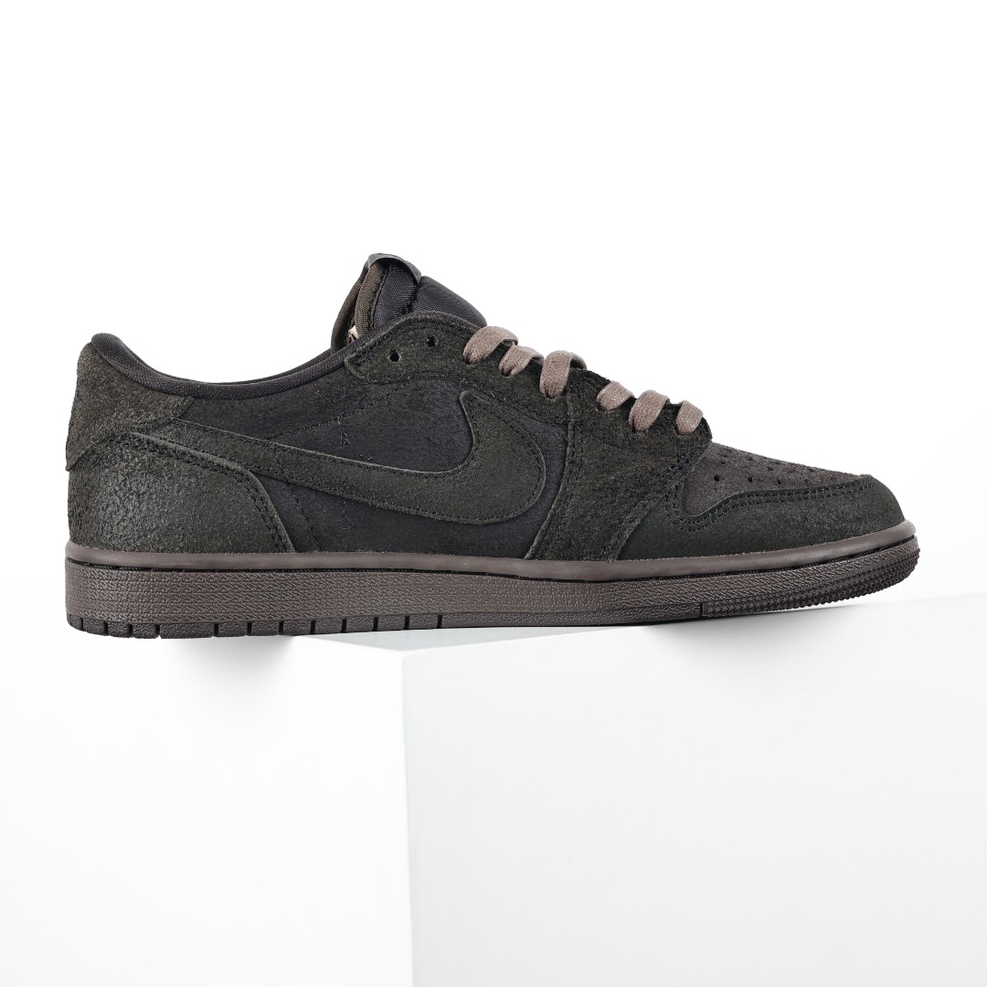 纯原 Travis Scott x Air Jordan 1 Low ” Velvet Brown ” 黑棕 TS联名倒钩低帮 AJ1乔1 联名低帮文化篮球鞋 DM7866-202