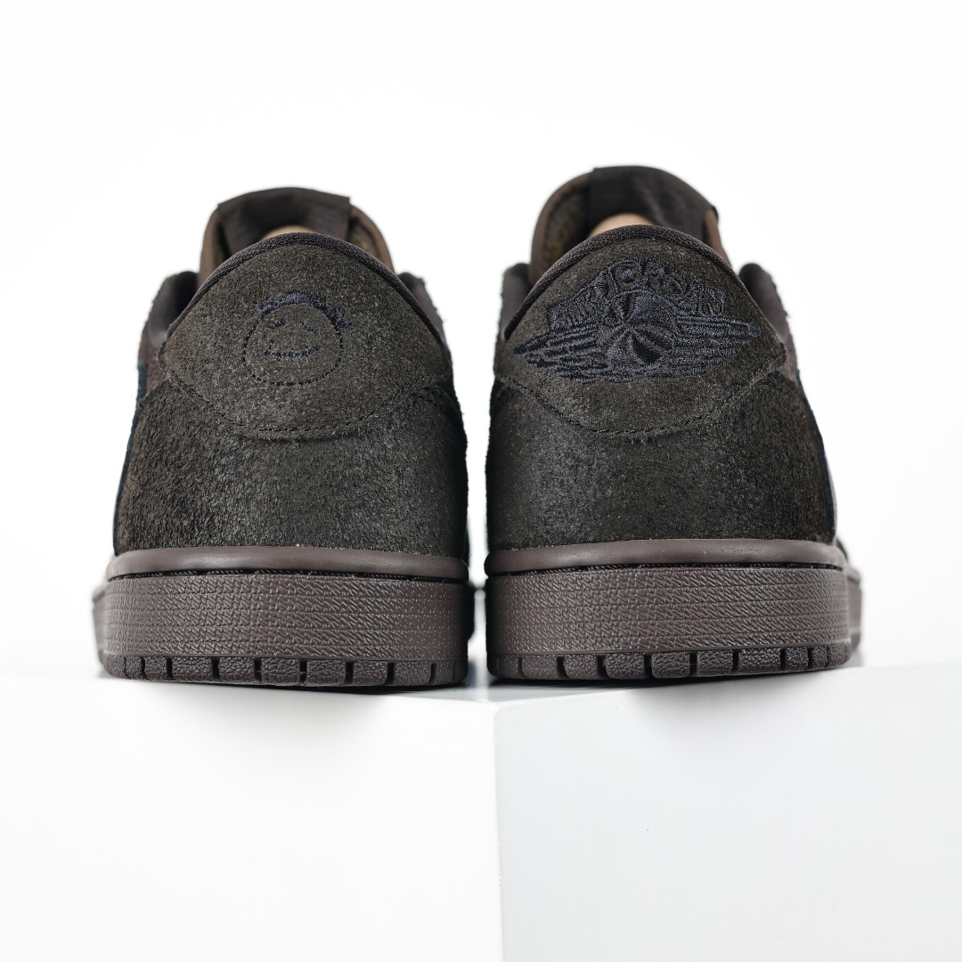 纯原 Travis Scott x Air Jordan 1 Low ” Velvet Brown ” 黑棕 TS联名倒钩低帮 AJ1乔1 联名低帮文化篮球鞋 DM7866-202