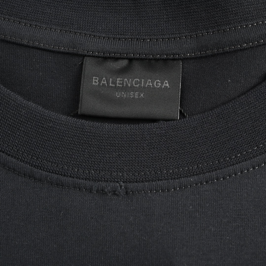 Balenciaga巴黎世家 胶带拼接大3M绣花短袖