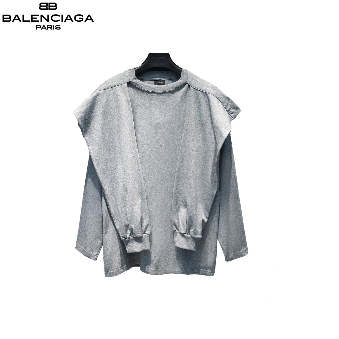 Balenciaga/巴黎世家 24ss 假两件披肩连帽长袖