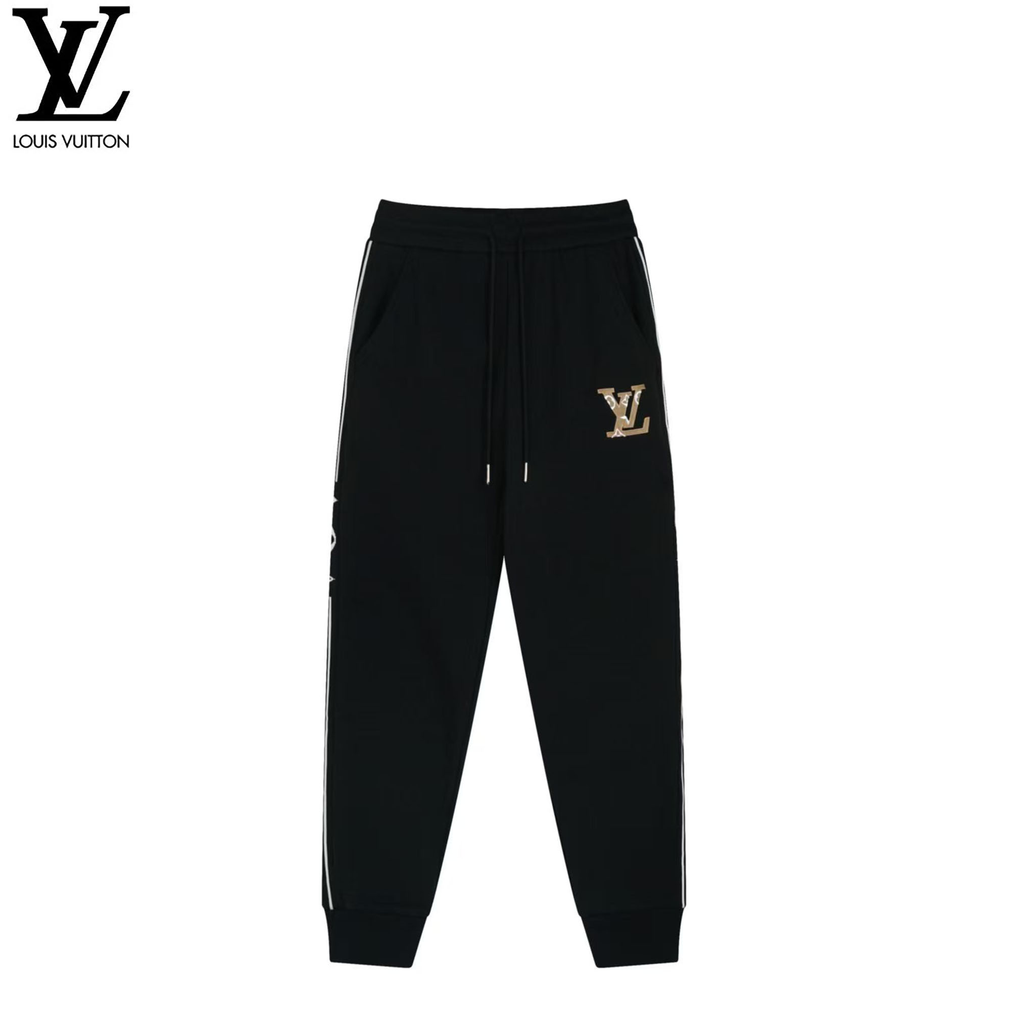 LouisVuitton/路易威登刺绣徽标拼接三花老花长裤