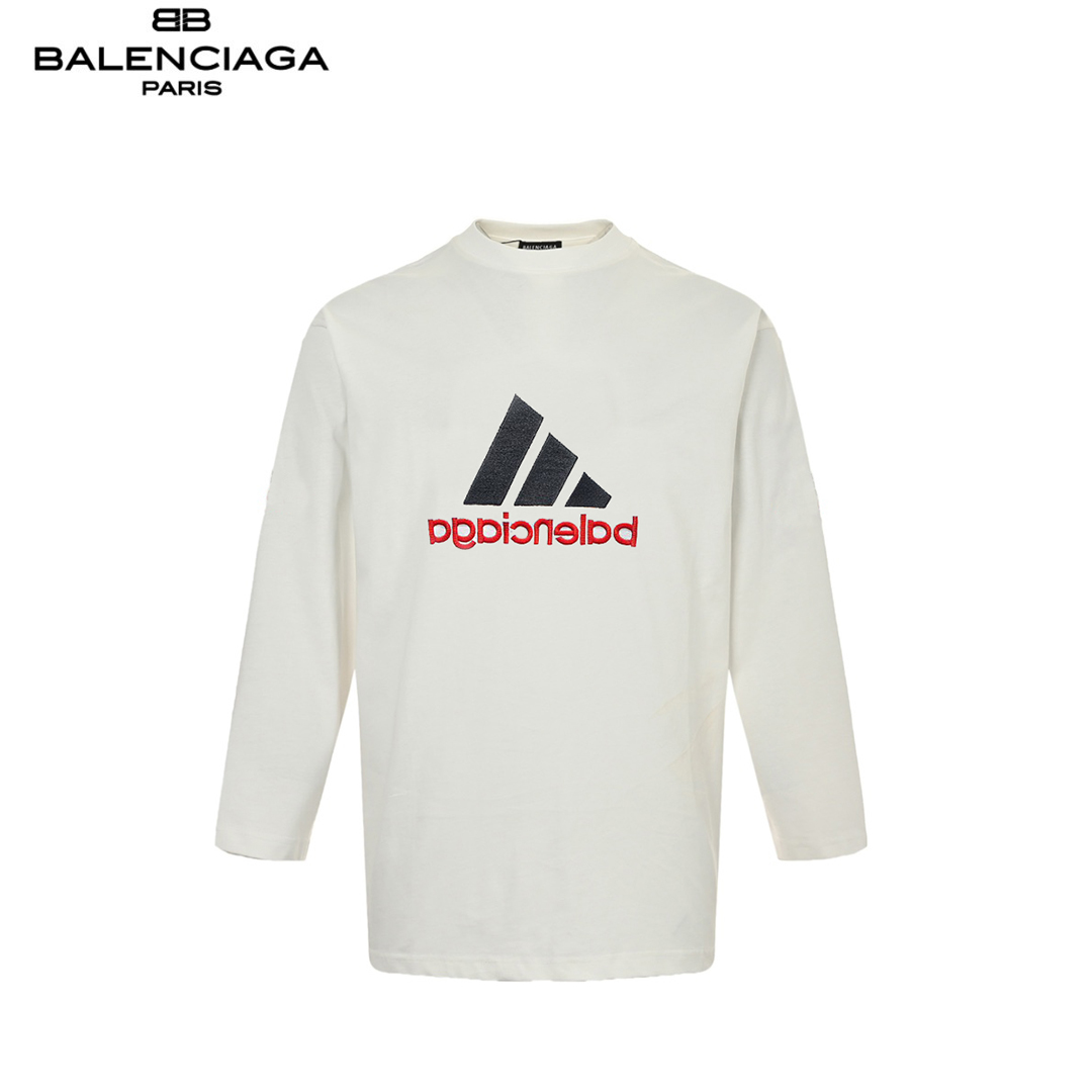 Balenciaga& Adidas 24ss 刺绣ogo双面穿长袖