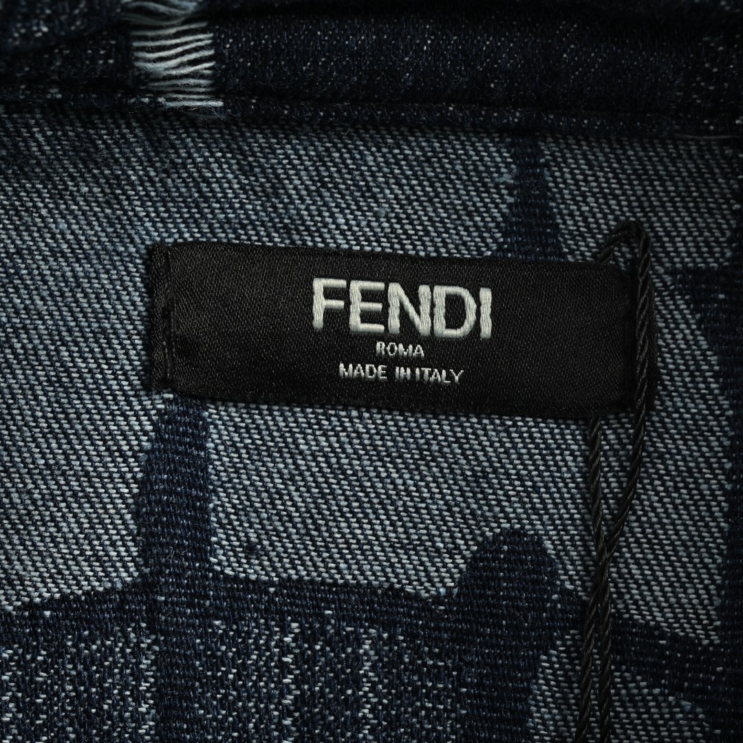 Fendi/芬迪 24Fw 流苏提花牛仔衬衫外套 2024ss官网新款长袖 衬衫 衬衣