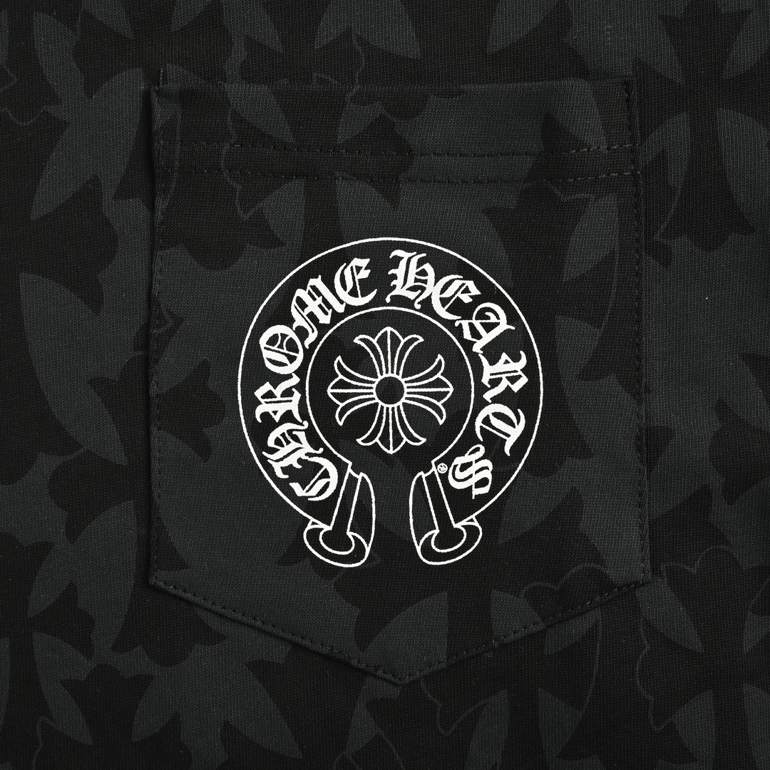 Chrome hearts/克罗心 24Fw 暗纹十字马蹄花臂长袖T恤