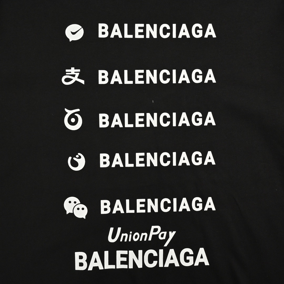 Balenciaga/巴黎世家 24Fw 支付方式印花长袖T恤