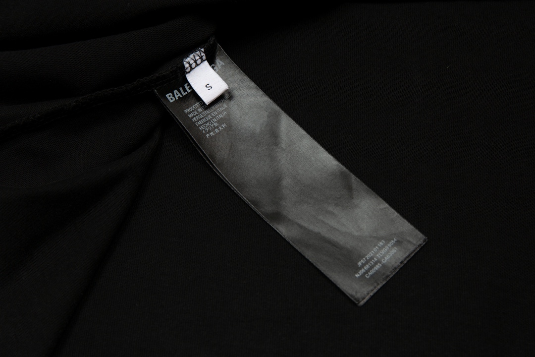 Balenciaga/巴黎世家做旧水洗胶带LOGO长袖 水洗黑 喷砂蓝 白色 灰蓝色