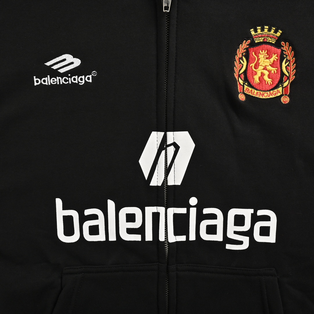 Balenciaga/巴黎世家 24ss 曼联刺绣开衫外套 黑色 粉色 红色 白色