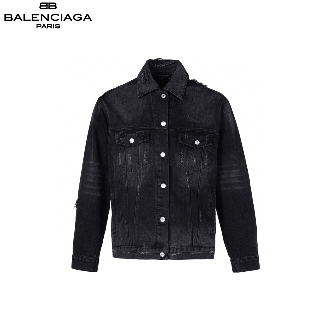 Balenciaga/巴黎世家 24ss 后背闪电牛仔衣 潮流达人开衫式牛仔 情侣款长袖外套