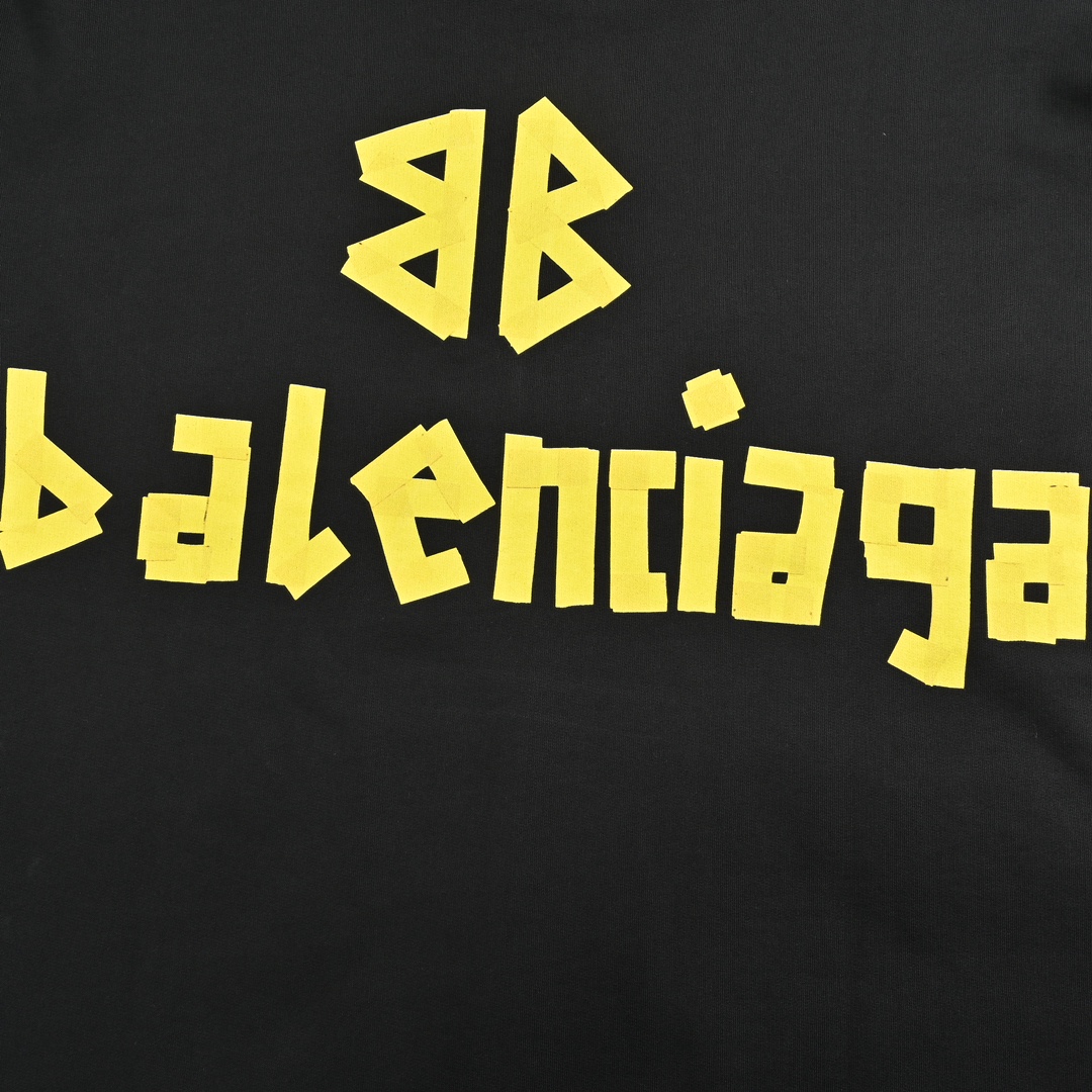 Balenciaga/巴黎世家做旧水洗胶带LOGO圆领卫衣