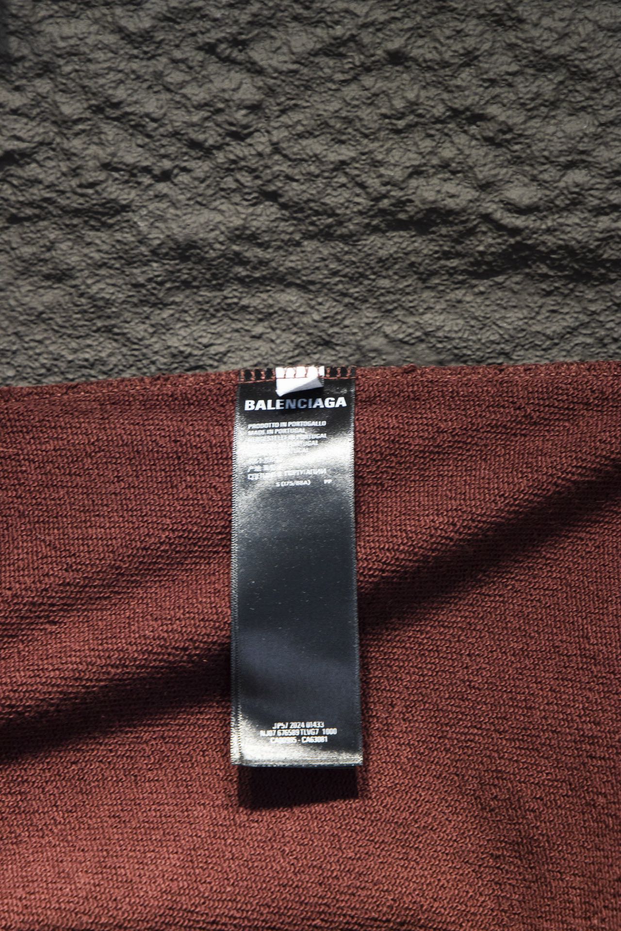 Balenciaga/巴黎世家做旧水洗胶带LOGO圆领卫衣 灰白色