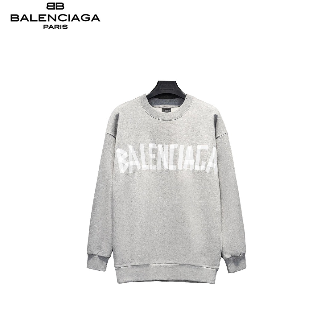 Balenciaga/巴黎世家 24Fw 美纹纸胶带印花圆领卫衣