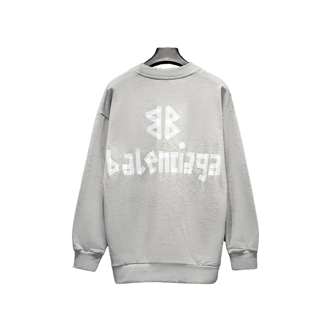 Balenciaga/巴黎世家 24Fw 美纹纸胶带印花圆领卫衣