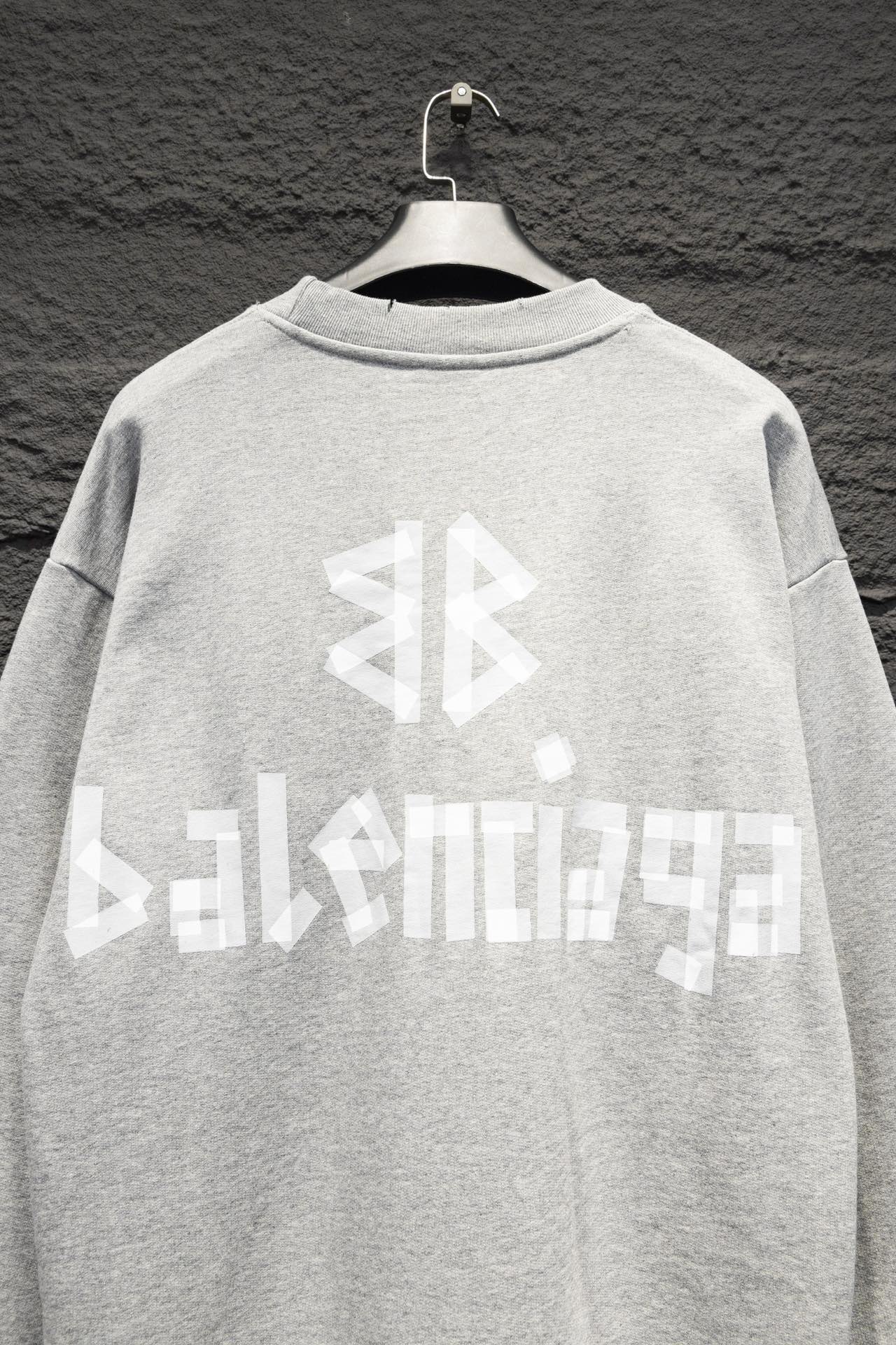 Balenciaga/巴黎世家 24Fw 美纹纸胶带印花圆领卫衣