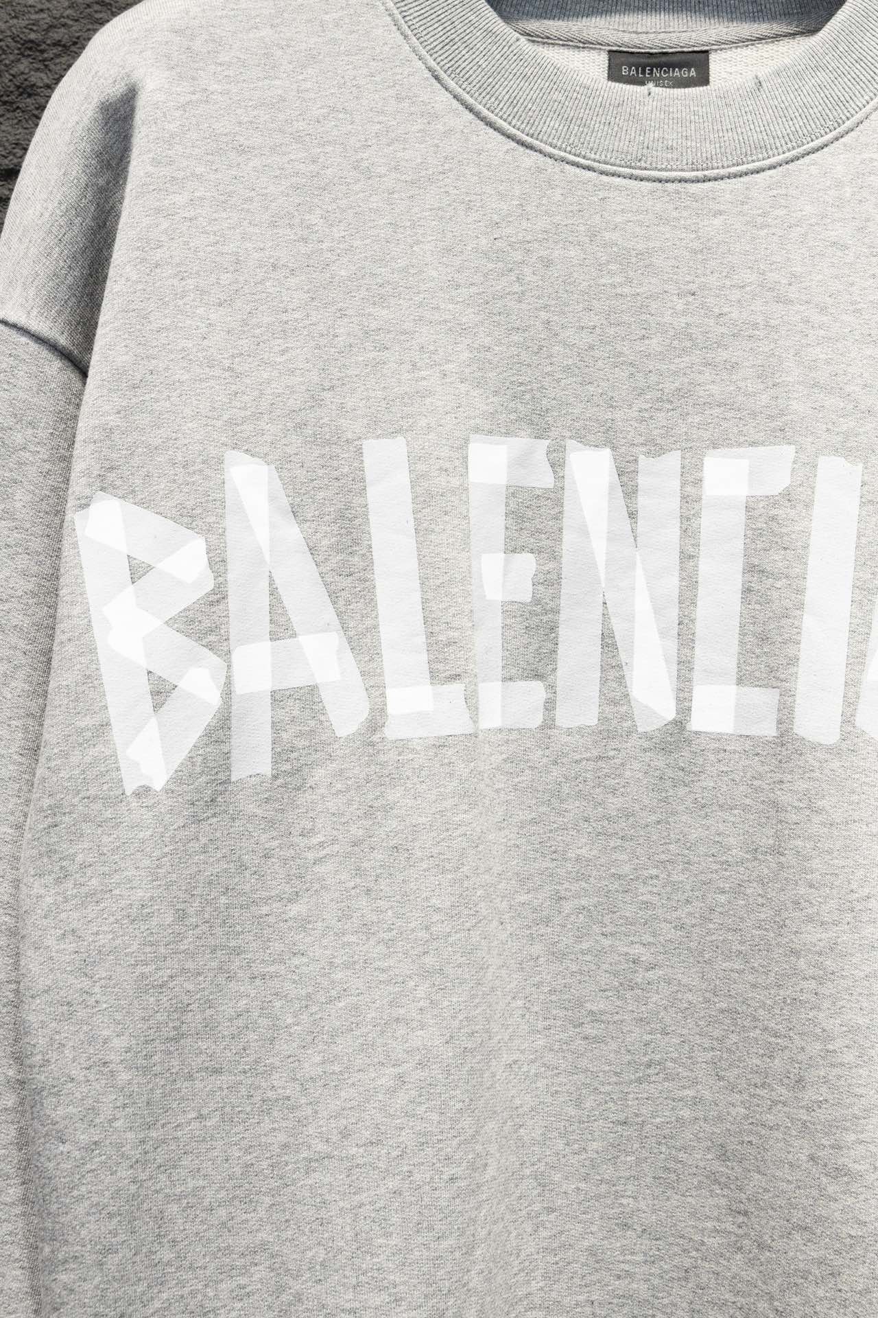 Balenciaga/巴黎世家 24Fw 美纹纸胶带印花圆领卫衣