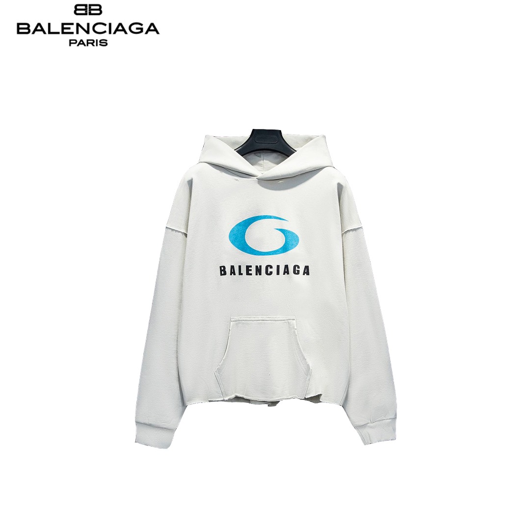 Balenciaga/巴黎世家 loop sports 蓝环印花连帽卫衣