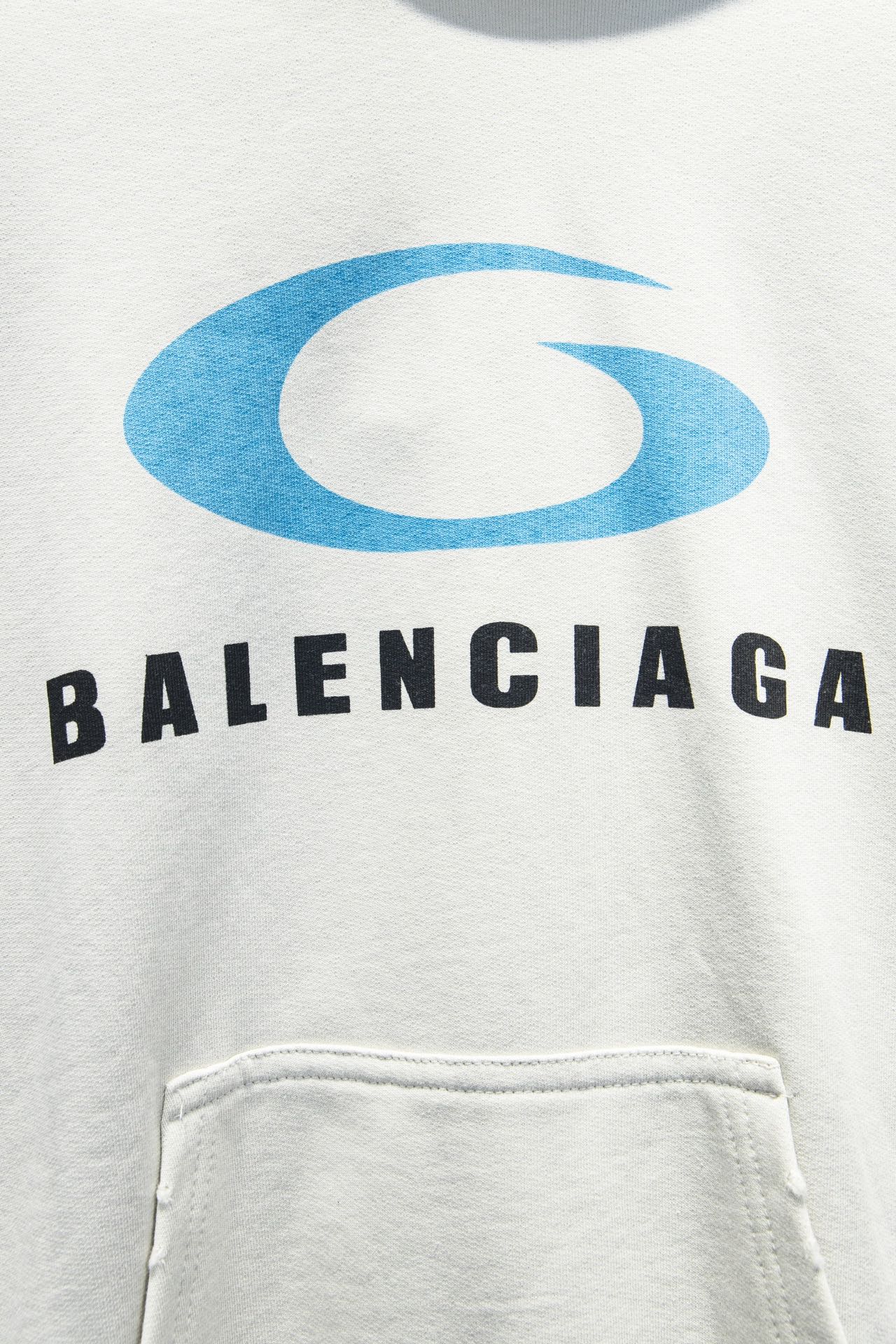 Balenciaga/巴黎世家 loop sports 蓝环印花连帽卫衣