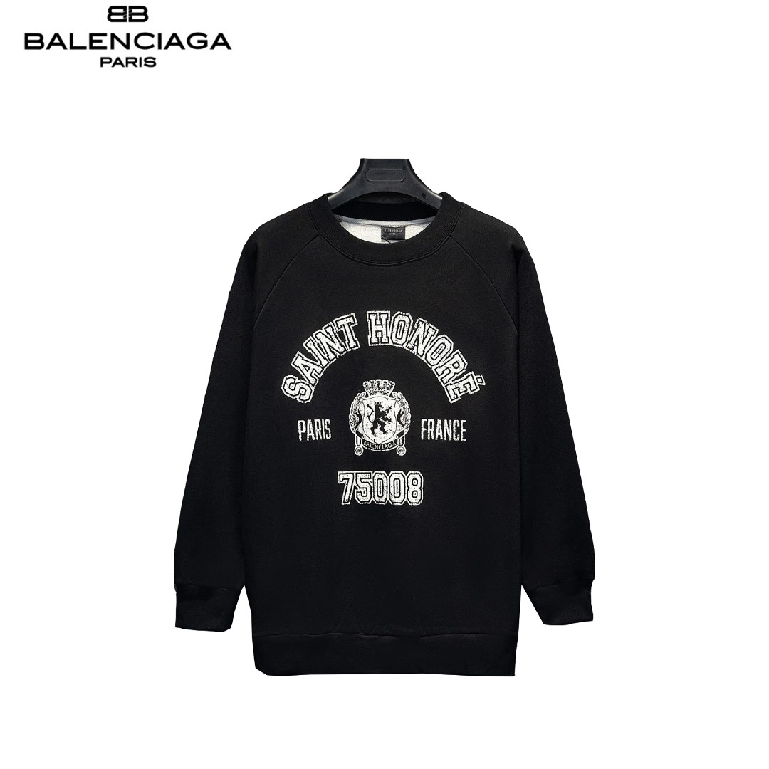 Balenciaga/巴黎世家 24ss 拼接印花圆领卫衣