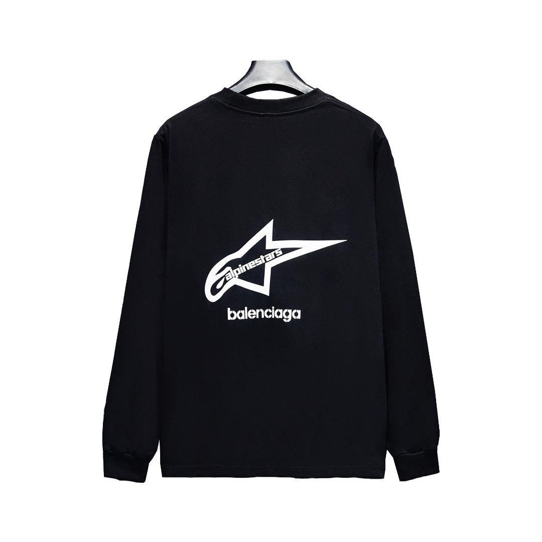 Balenciaga/巴黎世家 24ss海豚印花LOGO圆领卫衣