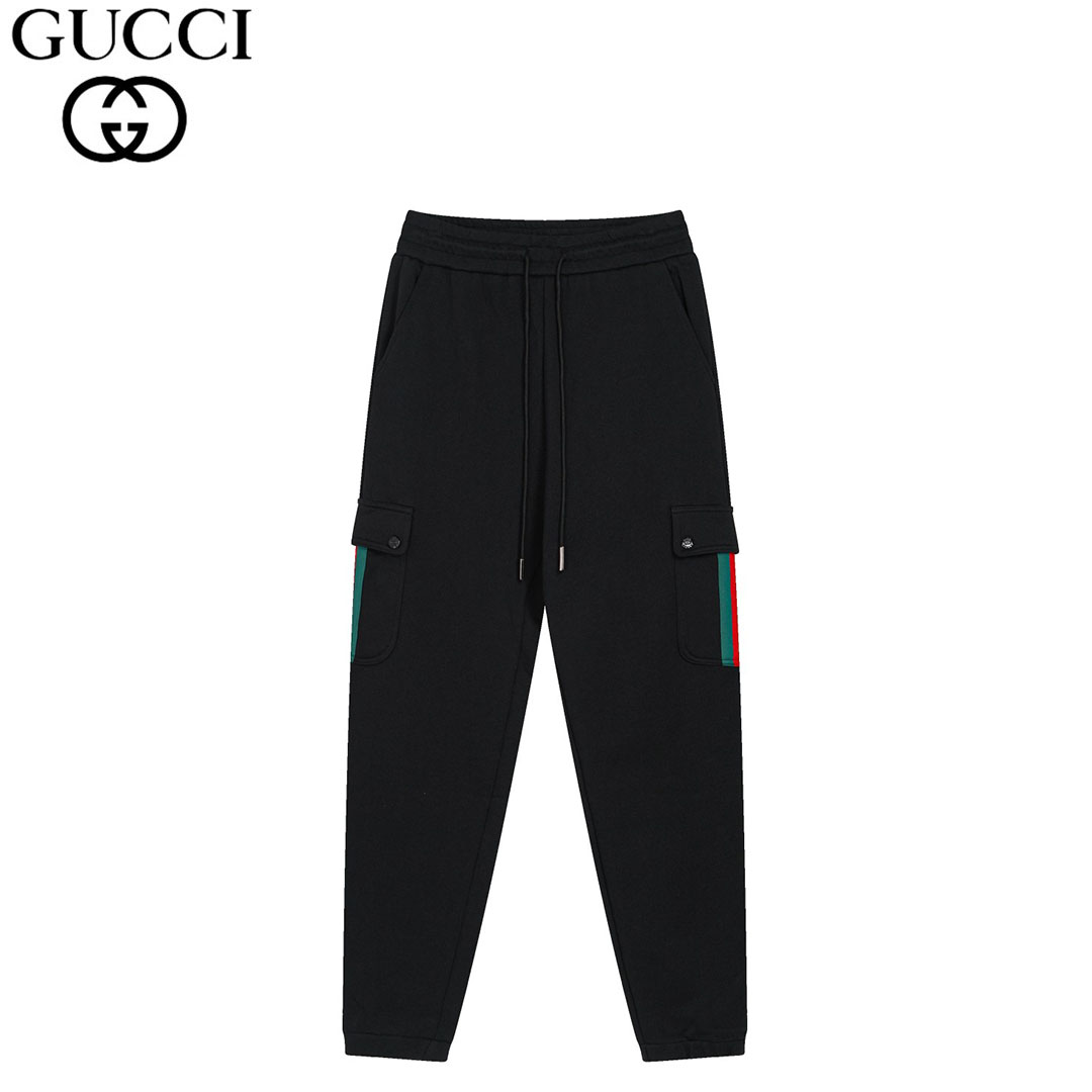 Gucci/古驰 24SS 拼接红绿织带长裤