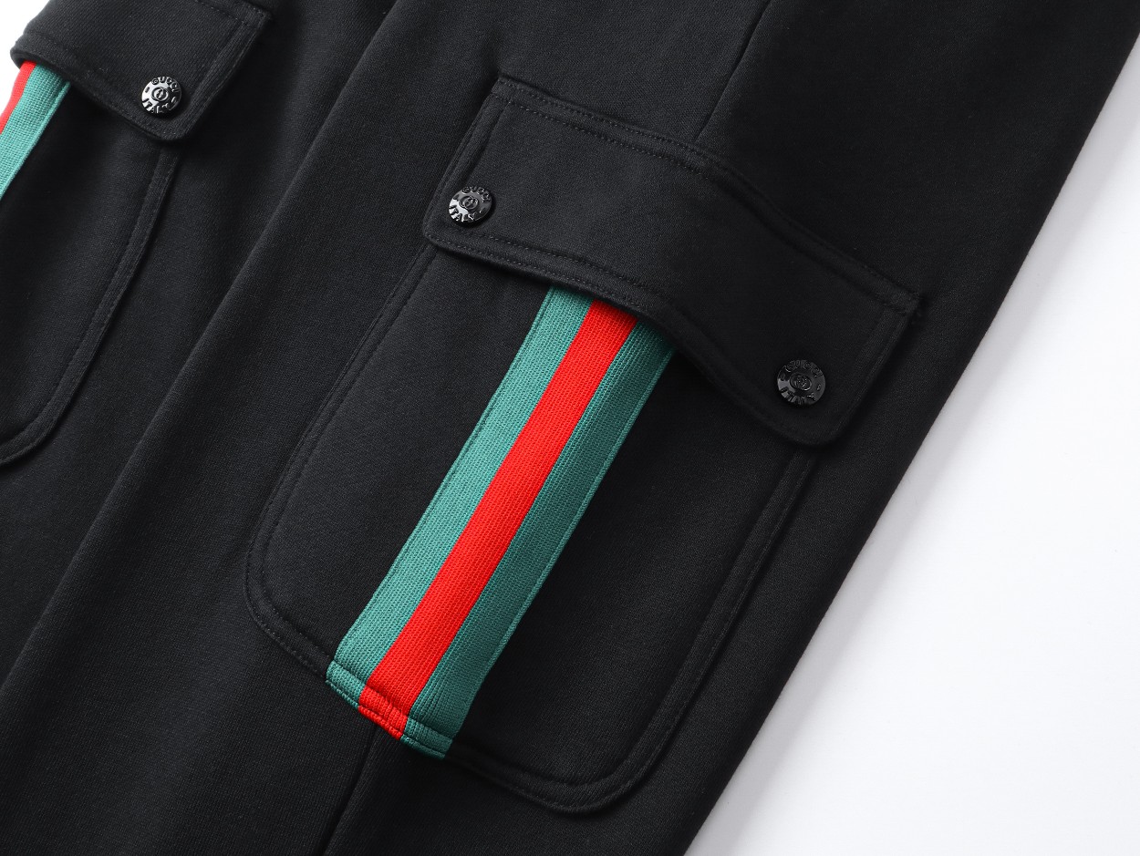 Gucci/古驰 24SS 拼接红绿织带长裤