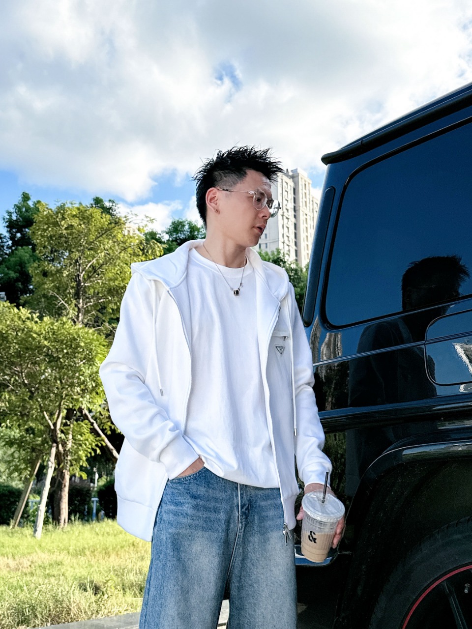 普拉达 2025秋冬最新爆款连帽外套 面料精选高支高密双股空气层长绒棉 手感超级舒服 logo精选全进口