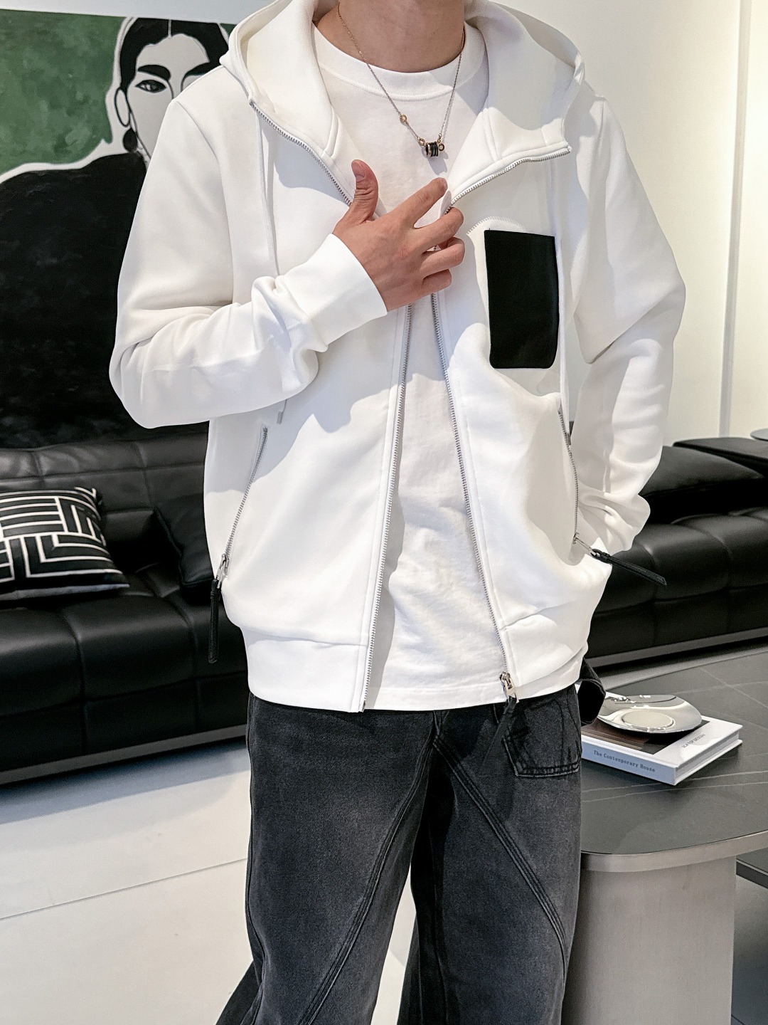 罗意威 2025秋冬最新爆款连帽外套 面料精选高支高密双股空气层长绒棉 手感超级舒服 logo精选全进口