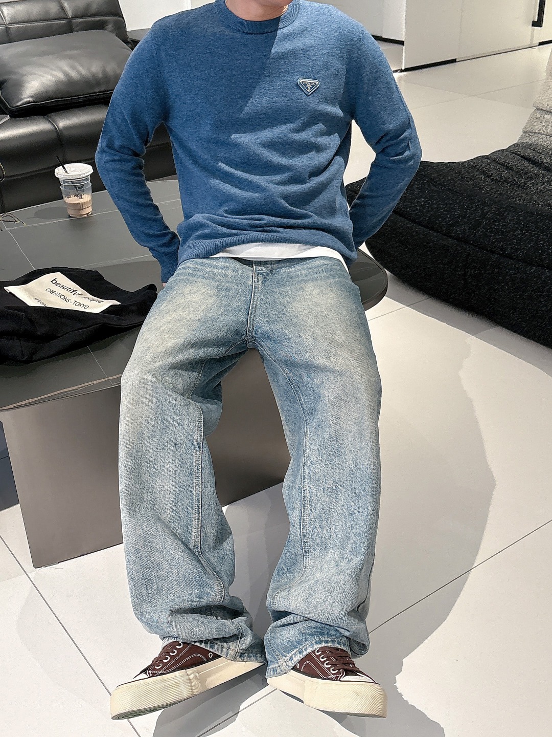 Prada 普拉达3标齐全 精美徽圆领毛衣精品羊毛混纺毛衫 男女款高端定制臻品系列 隶属品牌高端主线 专