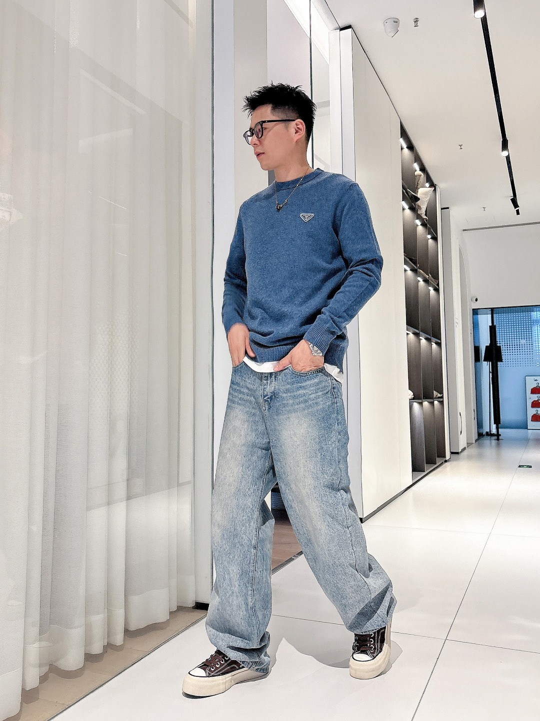 Prada 普拉达3标齐全 精美徽圆领毛衣精品羊毛混纺毛衫 男女款高端定制臻品系列 隶属品牌高端主线 专