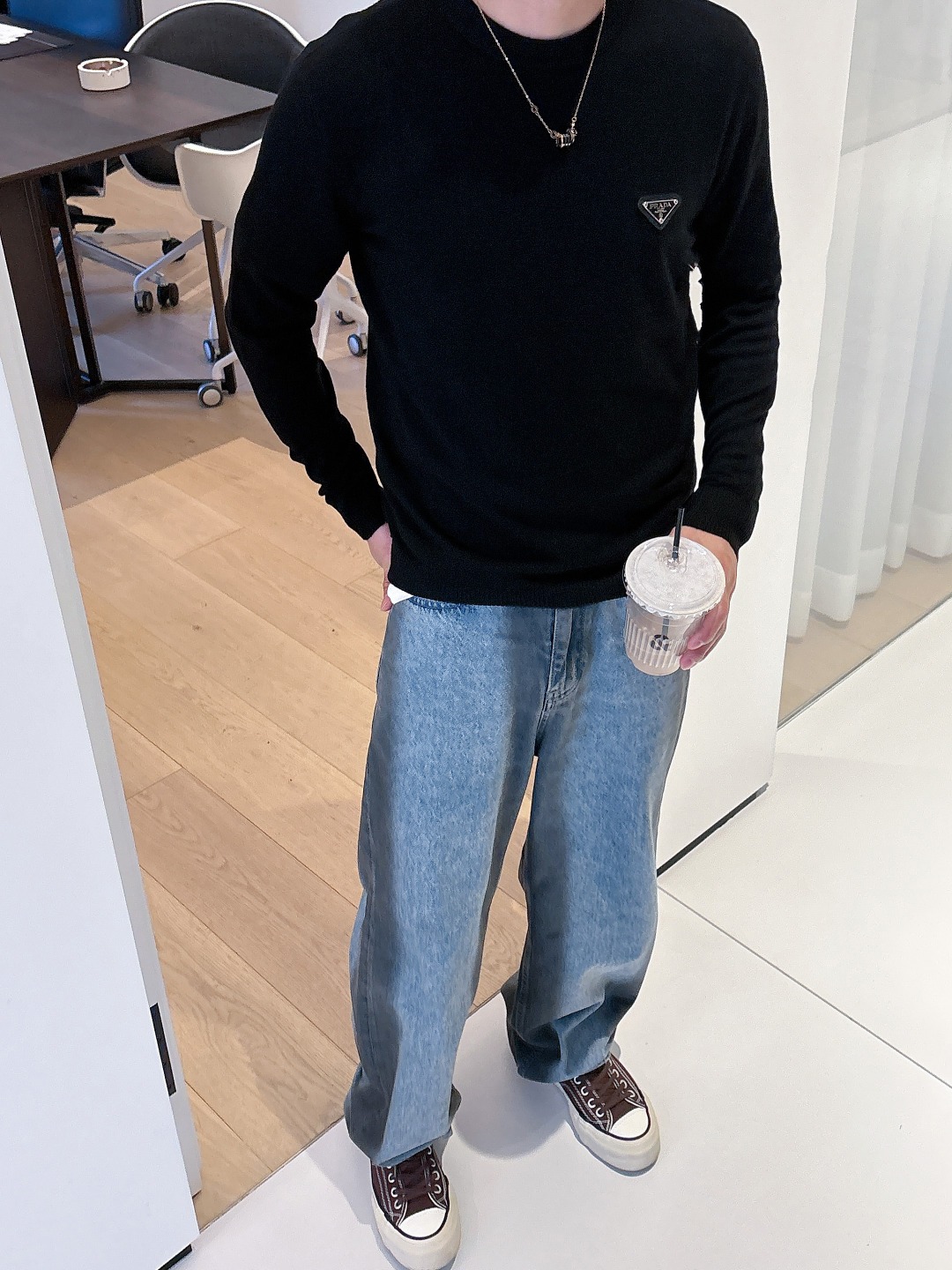 Prada 普拉达3标齐全 精美徽圆领毛衣精品羊毛混纺毛衫 男女款高端定制臻品系列 隶属品牌高端主线 专