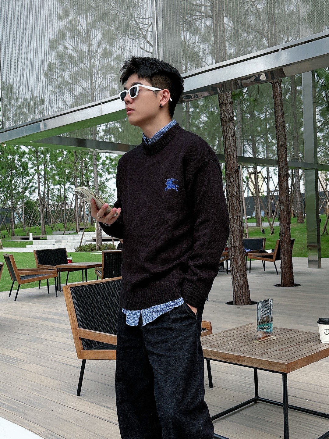 巴宝莉💥独家专供新品时尚休闲毛衣 进口原版科技面料，柔软舒适，上身舒适透气，亲肤不扎人，独特混搭设计风格