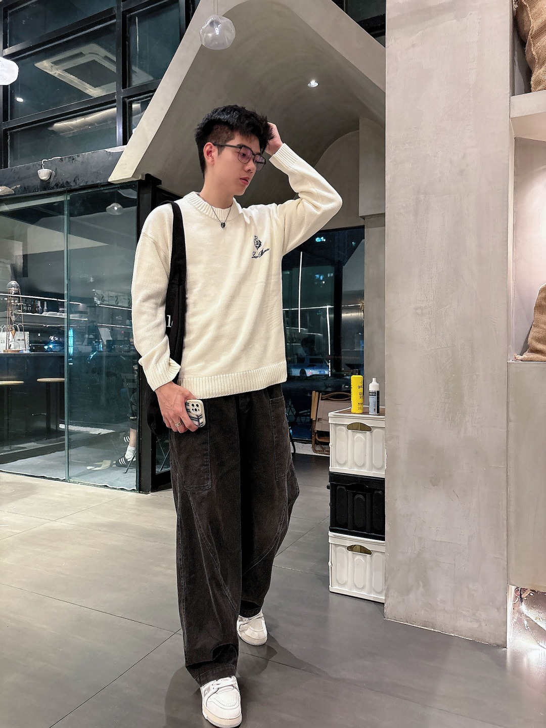 lP🆕💥独家专供新品时尚休闲毛衣 进口原版科技面料，柔软舒适，上身舒适透气，亲肤不扎人，独特混搭设计风格