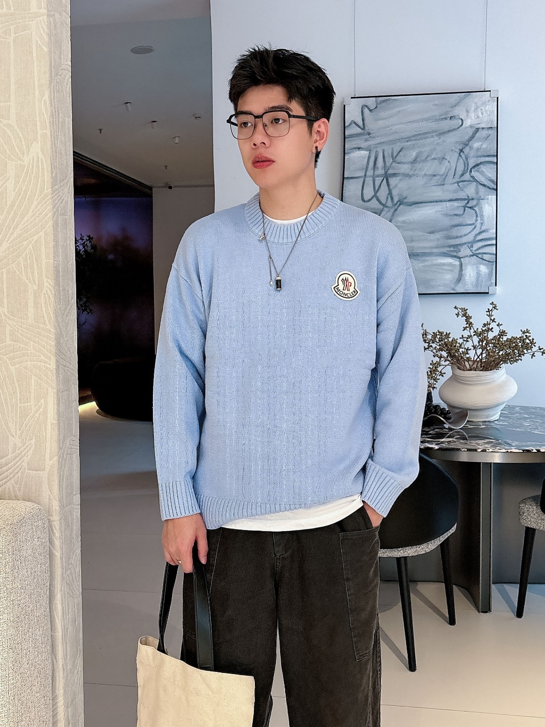 蒙口 💥独家专供新品时尚休闲毛衣 进口原版科技面料，柔软舒适，上身舒适透气，亲肤不扎人，独特混搭设计风格