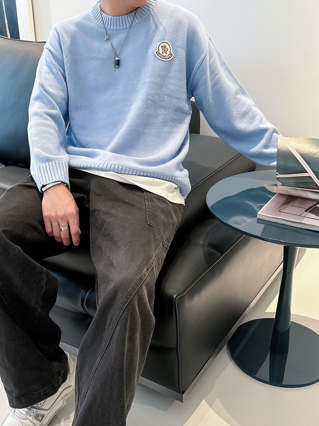 蒙口 💥独家专供新品时尚休闲毛衣 进口原版科技面料，柔软舒适，上身舒适透气，亲肤不扎人，独特混搭设计风格