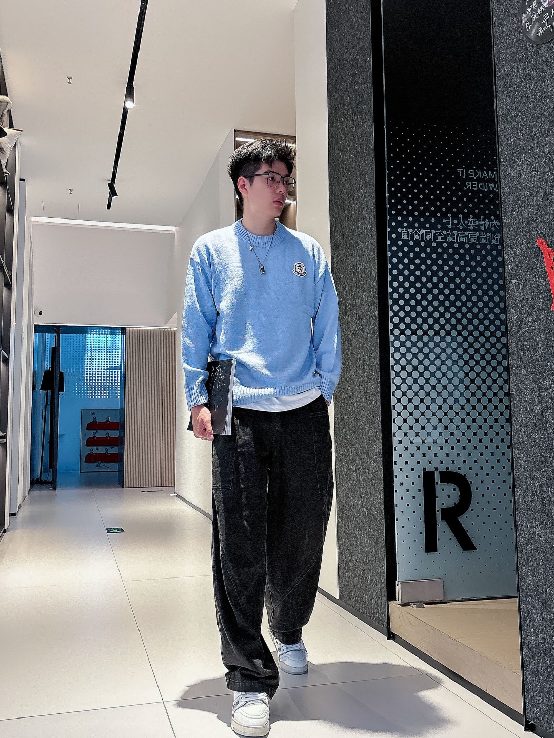 蒙口 💥独家专供新品时尚休闲毛衣 进口原版科技面料，柔软舒适，上身舒适透气，亲肤不扎人，独特混搭设计风格