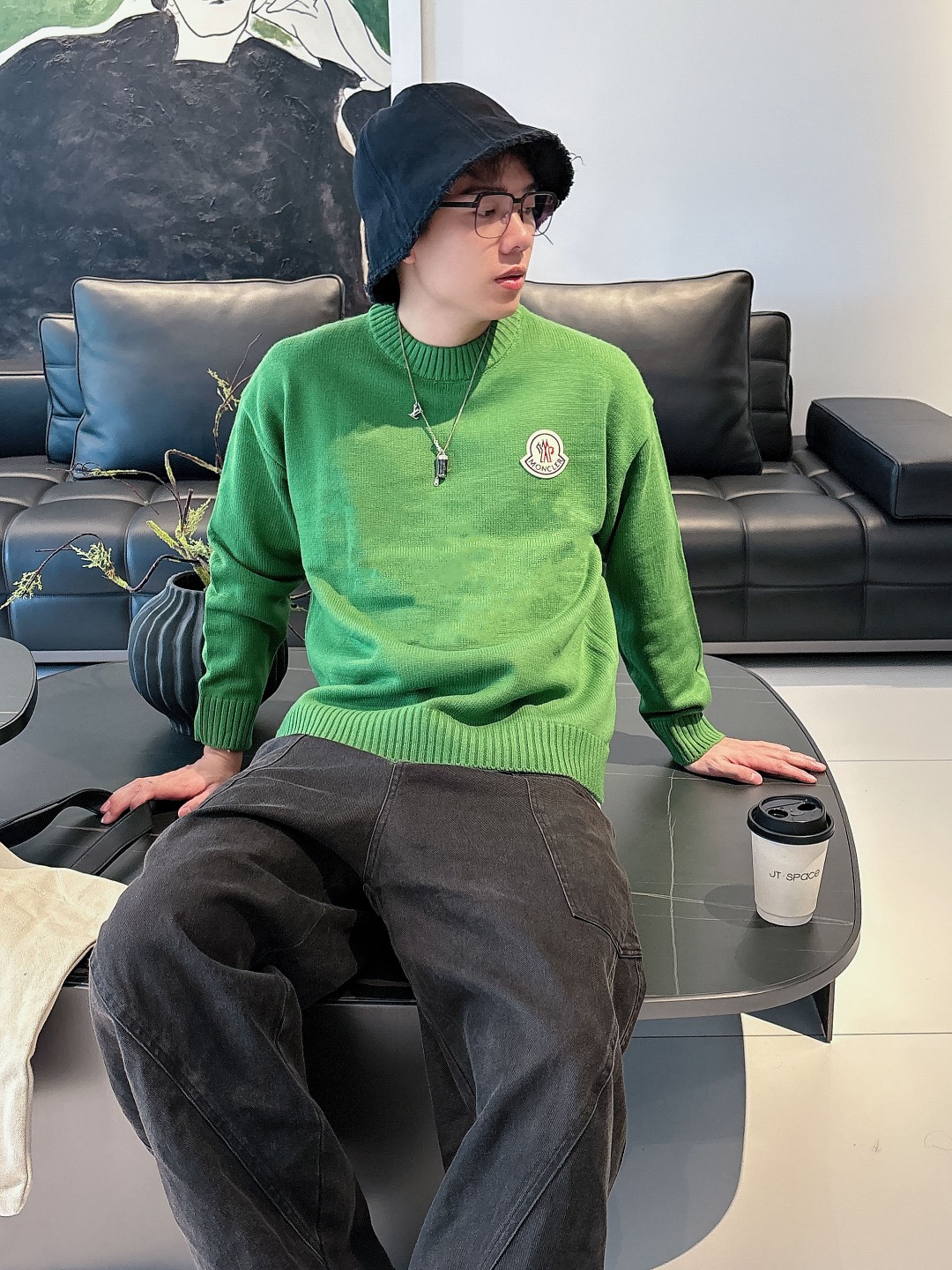 蒙口 💥独家专供新品时尚休闲毛衣 进口原版科技面料，柔软舒适，上身舒适透气，亲肤不扎人，独特混搭设计风格