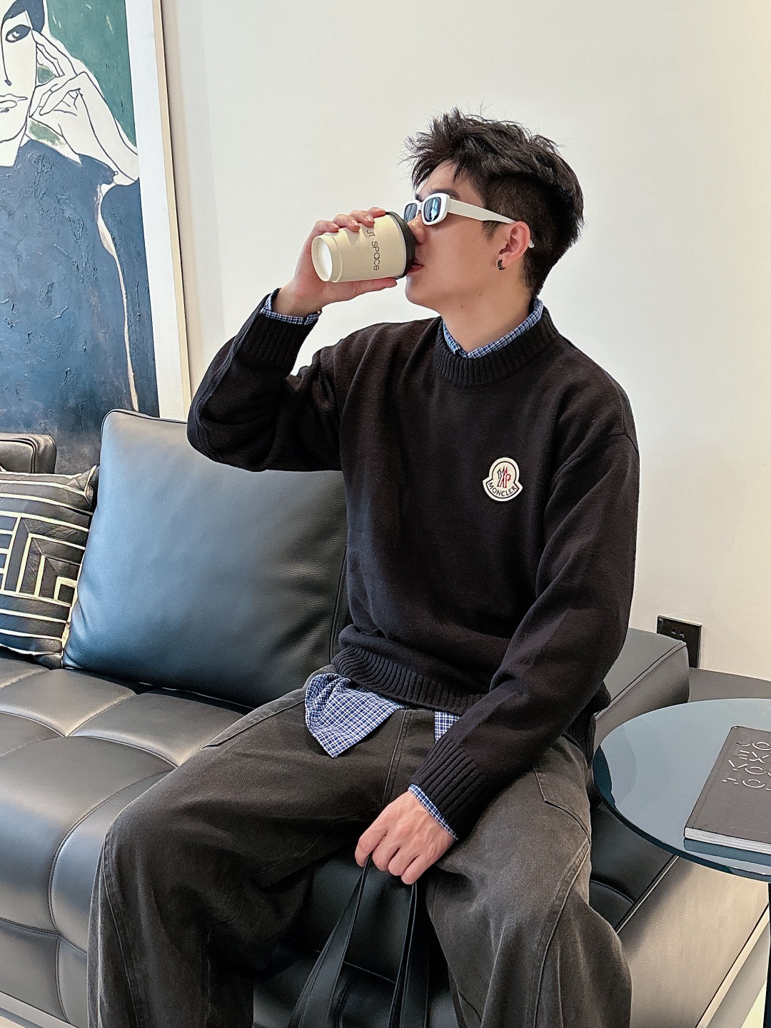 蒙口 💥独家专供新品时尚休闲毛衣 进口原版科技面料，柔软舒适，上身舒适透气，亲肤不扎人，独特混搭设计风格