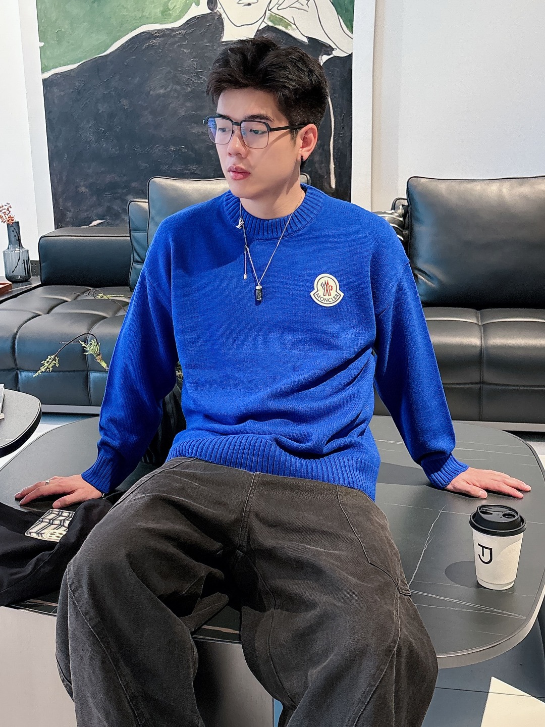 蒙口 💥独家专供新品时尚休闲毛衣 进口原版科技面料，柔软舒适，上身舒适透气，亲肤不扎人，独特混搭设计风格