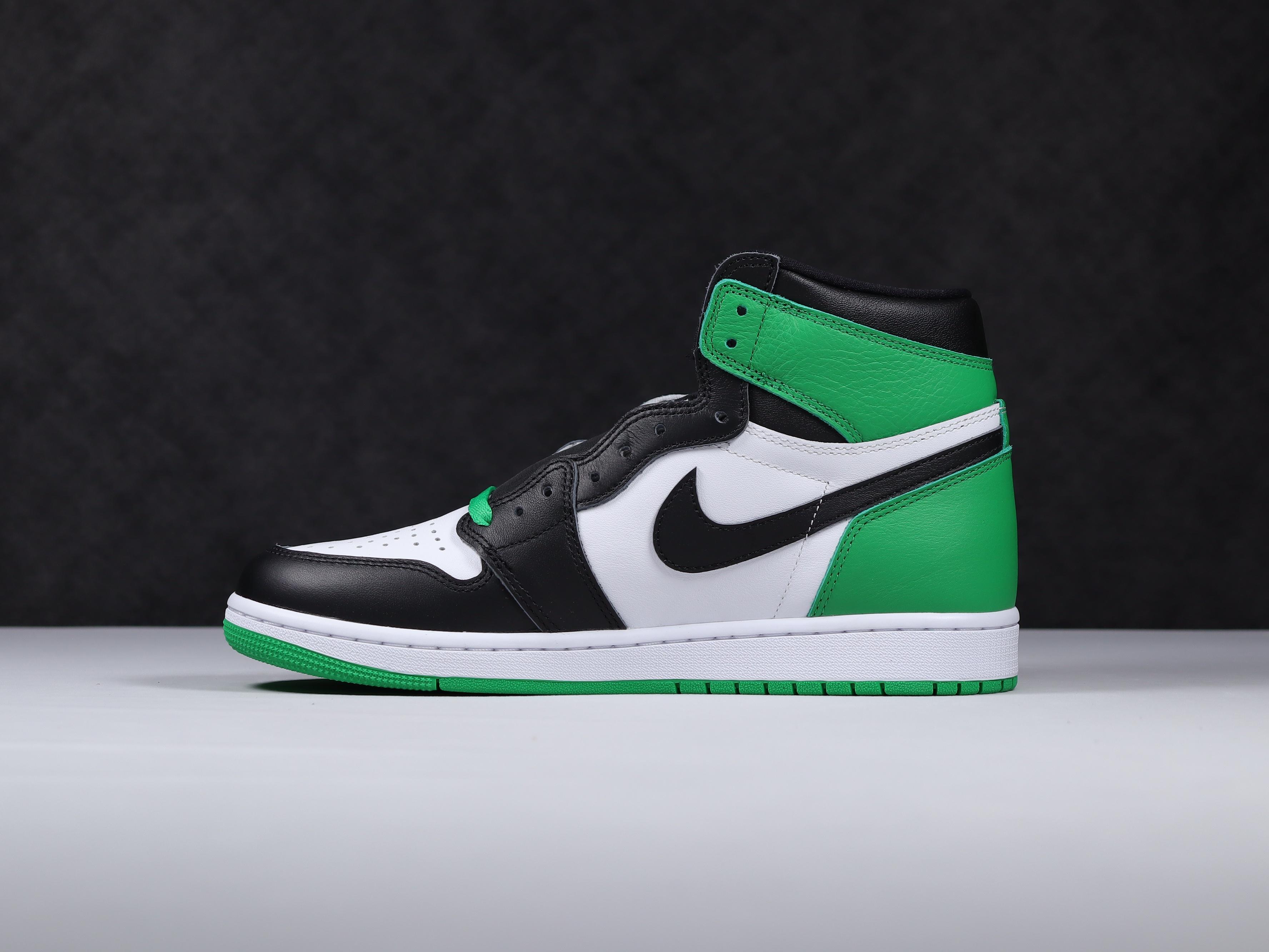 AJ新白绿尺码40.5-47.5总裁R版出品-AirJordan1HighOG“BlackandLuck