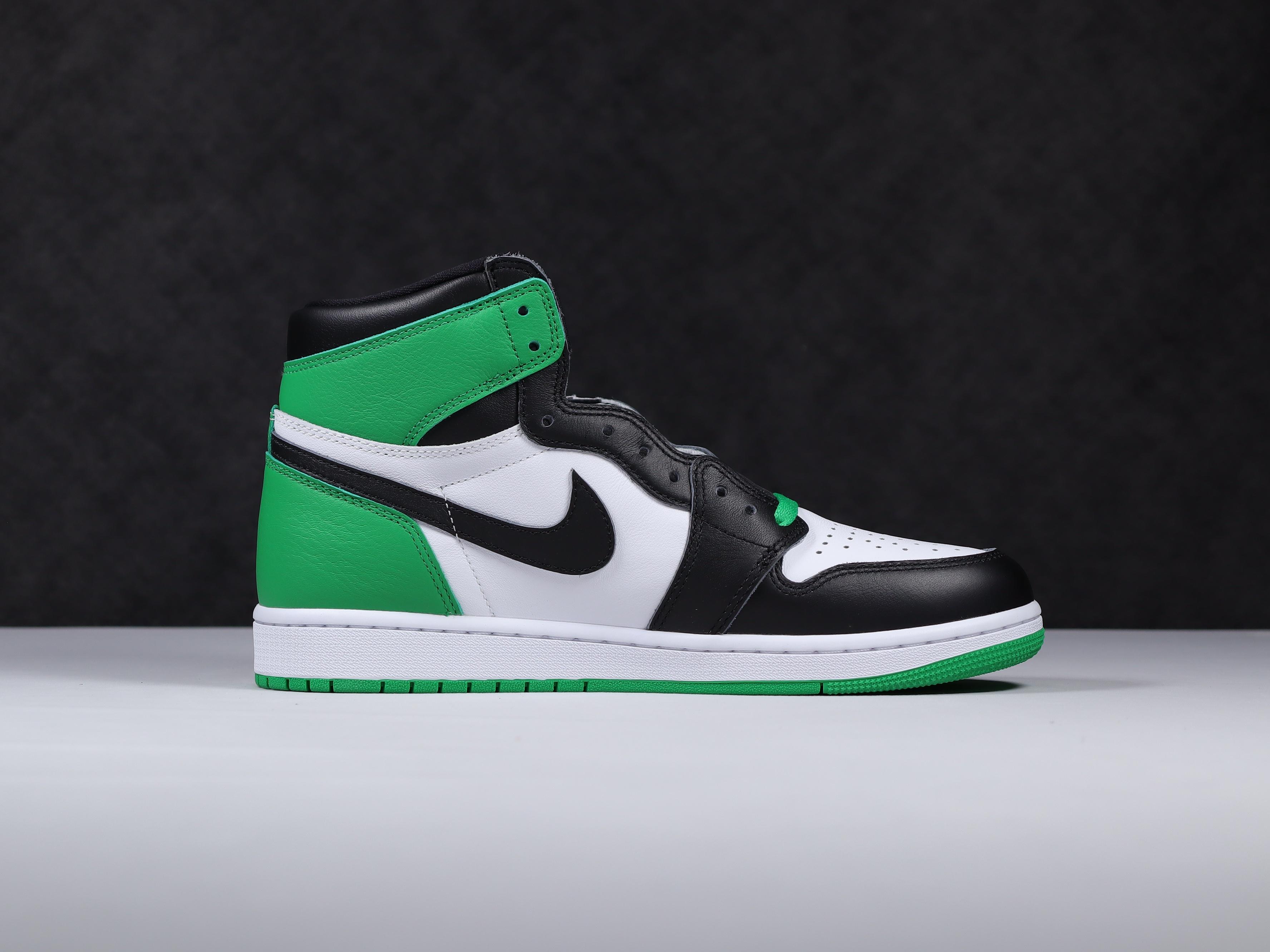 AJ新白绿尺码40.5-47.5总裁R版出品-AirJordan1HighOG“BlackandLuck