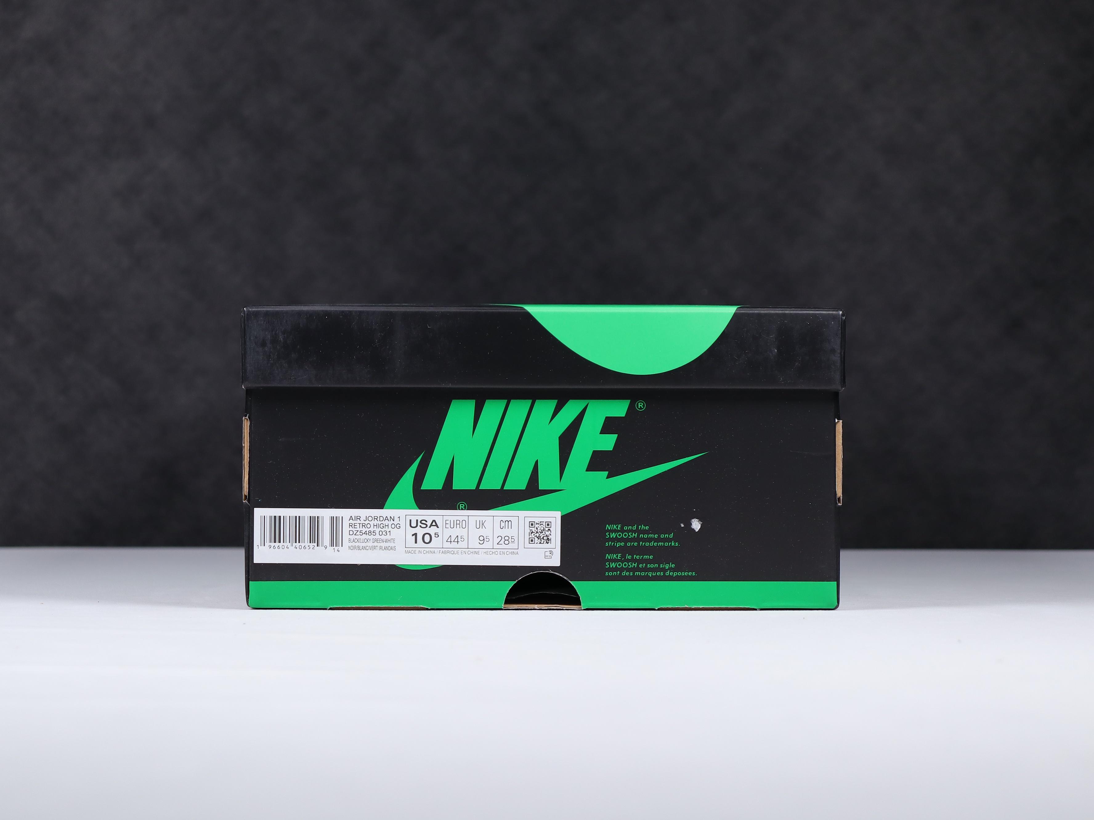 AJ新白绿尺码40.5-47.5总裁R版出品-AirJordan1HighOG“BlackandLuck