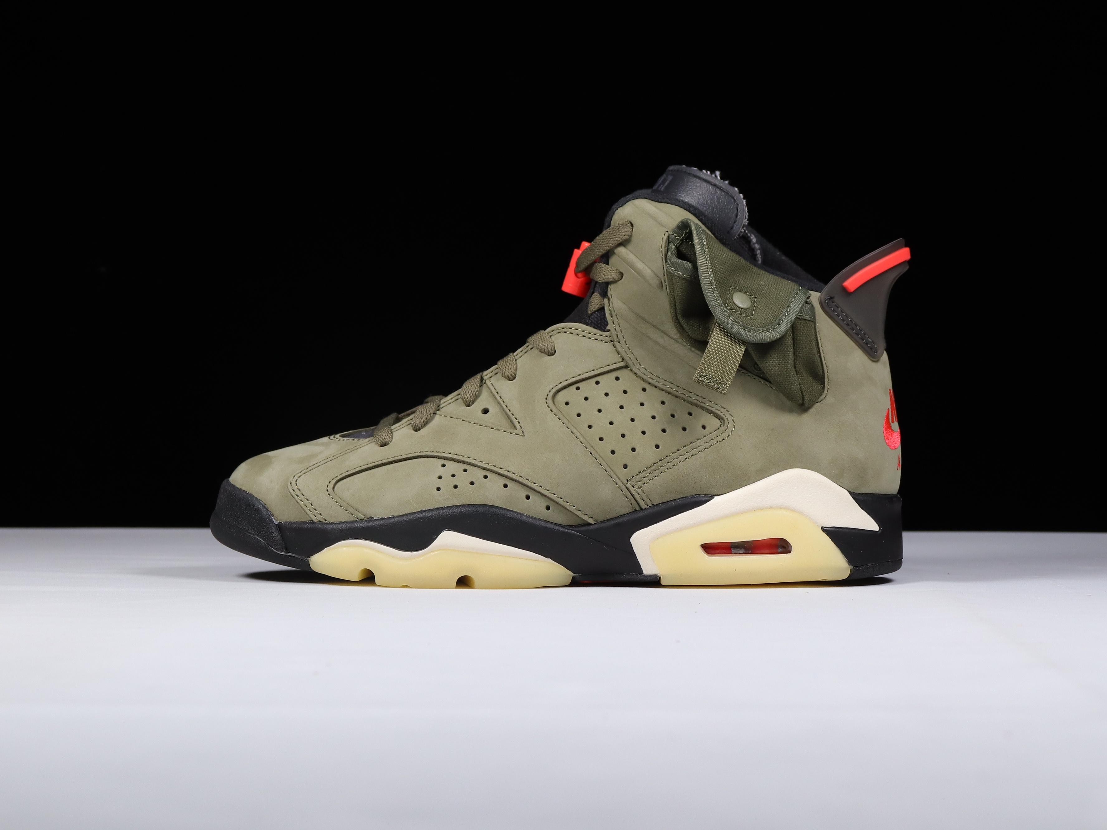 AJ6橄榄绿鞋码40.5-46总裁R版出品-TravisScottxAirJordan6mediumol