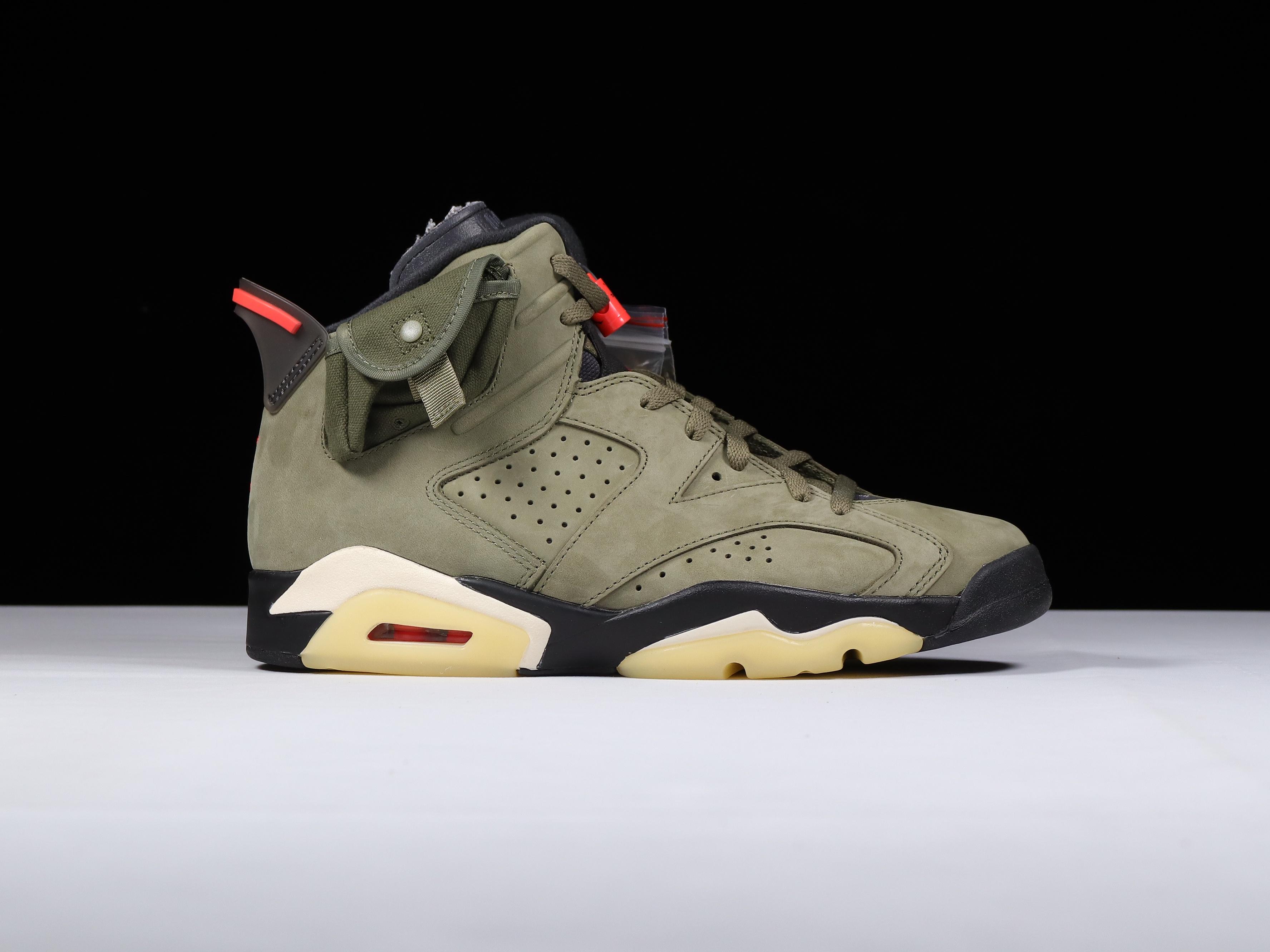 AJ6橄榄绿鞋码40.5-46总裁R版出品-TravisScottxAirJordan6mediumol